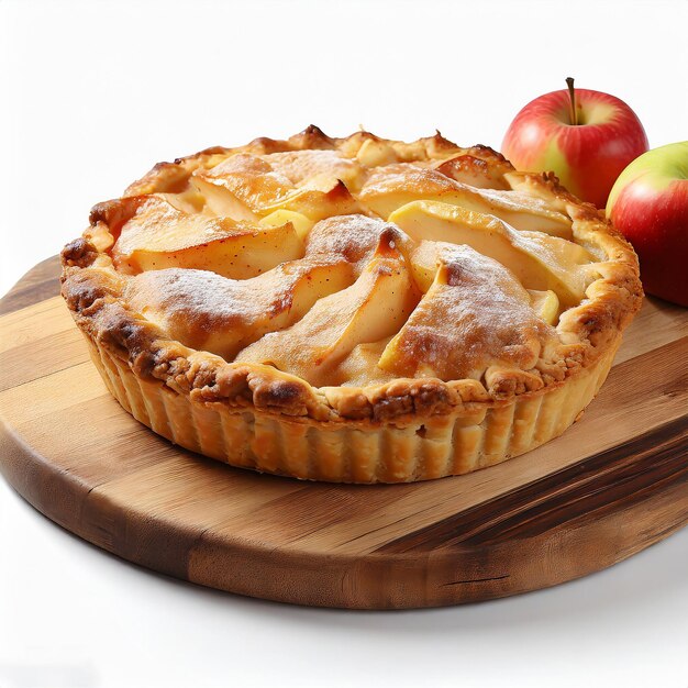 Homemade apple Pie with fresh apples on white kitchen table top view flat lay Thanksgiving tradit