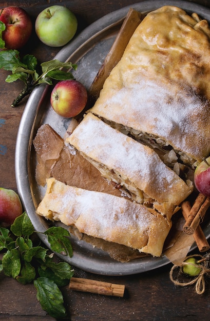 Homemade apple strudel