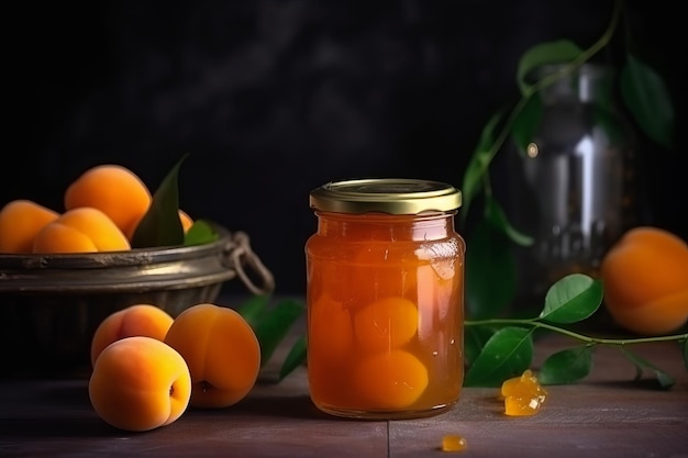 Homemade apricot jam conserve Generate ai