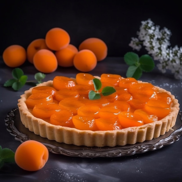 Homemade apricot tart