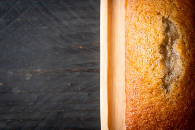 Homemade banana bread or banana cake sliced