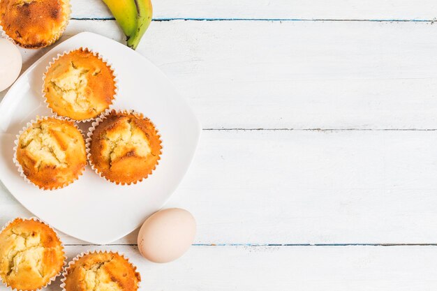 Homemade Banana Nut Muffins Ready to Eat