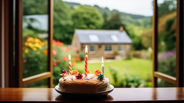 영국 시골의 고향 주방에서 집에서 만든 생일 케이크 음식과 휴일 베이킹 레시피