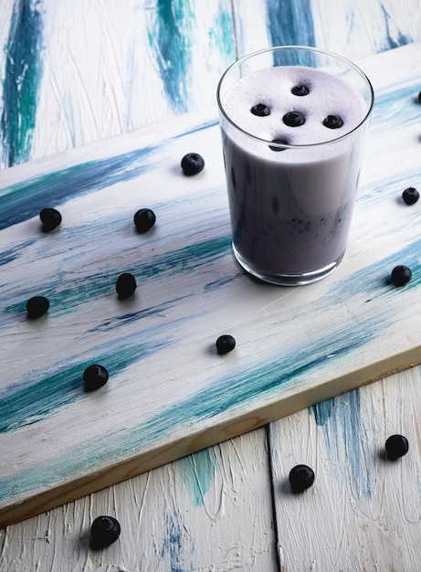 Homemade blueberry smoothie