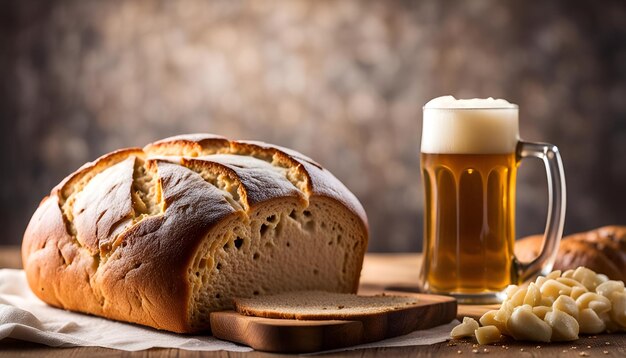 Homemade bread made with beer