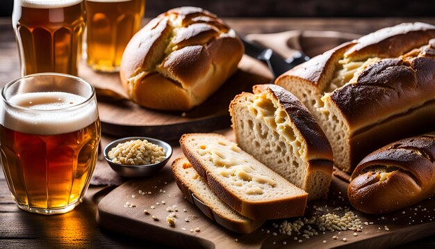 Homemade bread made with beer