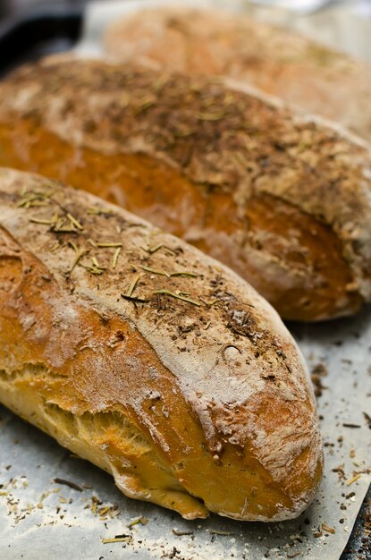 Homemade bread with herbs