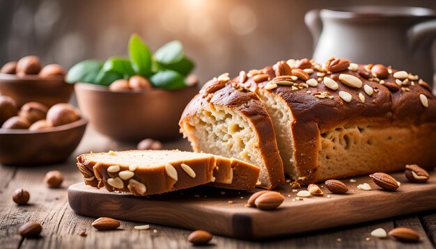 Homemade bread with nuts