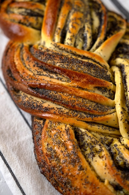 Homemade bread with poppy seeds