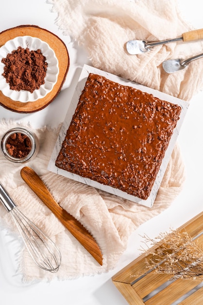 写真 手作りブラウニー チョコレートブラウニーはチョコレートを使った焼き菓子です