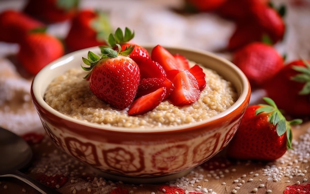 Homemade buckwheat with strawberry