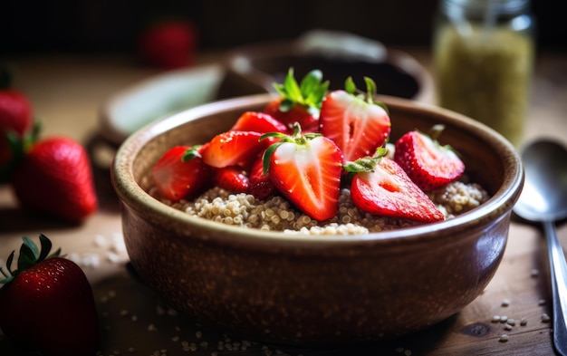 Homemade buckwheat with strawberry