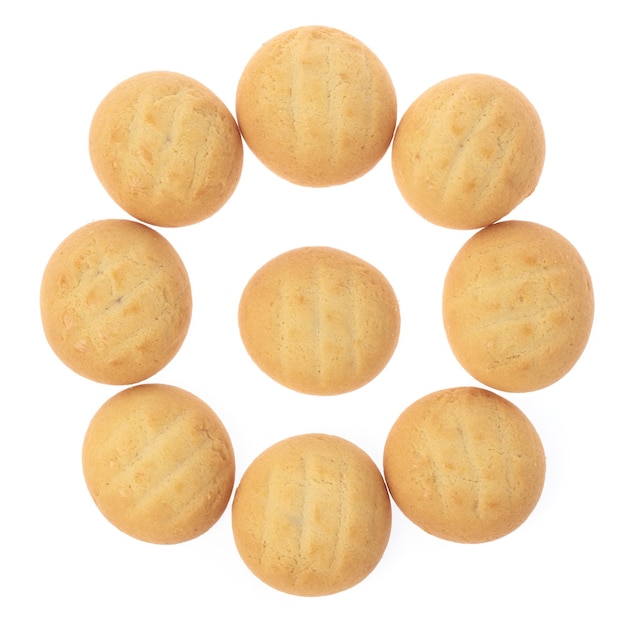 Photo homemade butter cookies isolated on white background