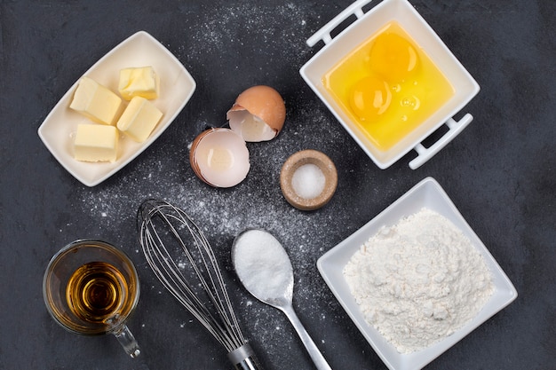 Homemade cake ingredients