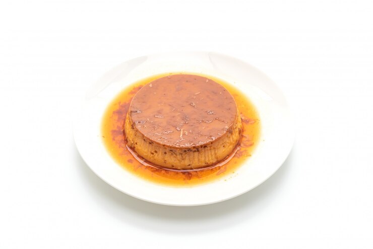 homemade caramel custard pudding