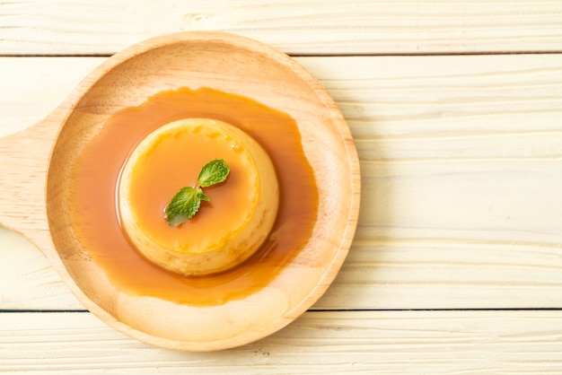 homemade caramel custard pudding