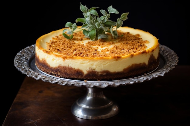 Homemade Cheesecake on Cake Stand Perfect for Celebrations