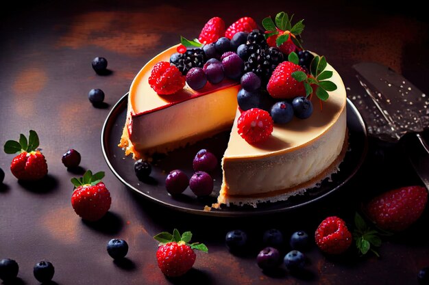 Homemade cheesecake with fresh