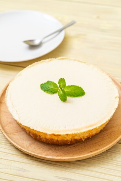 Homemade cheesecake  with mint