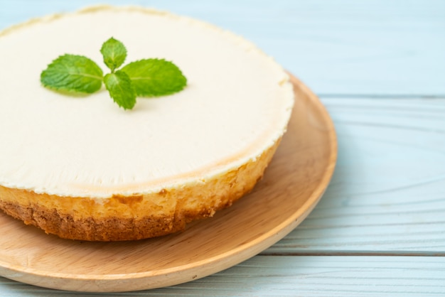 Homemade cheesecake  with mint