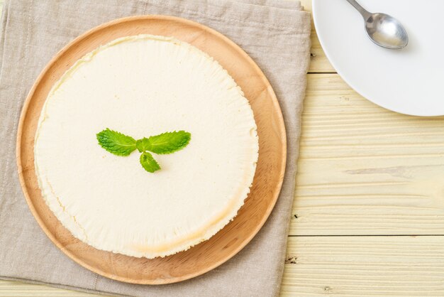 Homemade cheesecake  with mint