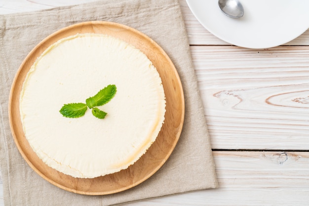 Homemade cheesecake  with mint