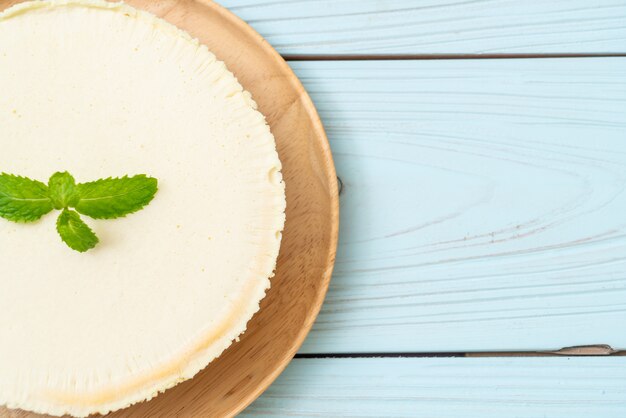 Homemade cheesecake  with mint