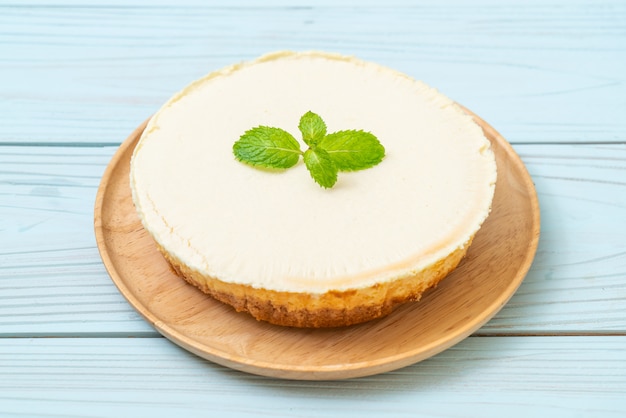 Homemade cheesecake  with mint