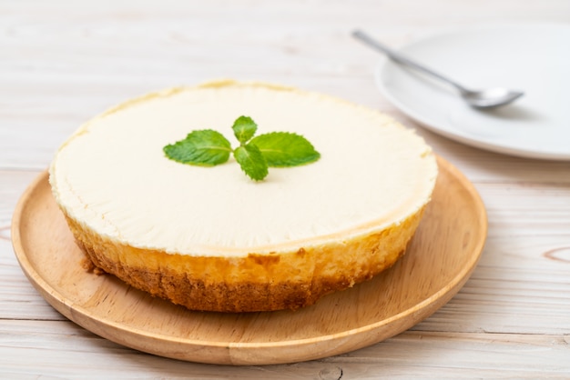 Homemade cheesecake  with mint