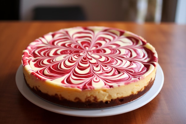 Homemade Cheesecake with Raspberry Swirls Sweet and Tangy Flavor Combination
