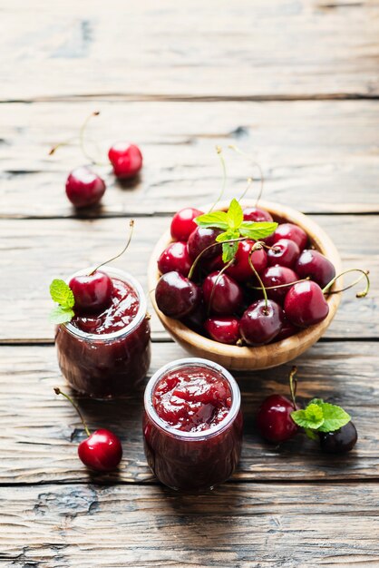 Homemade cherries jam