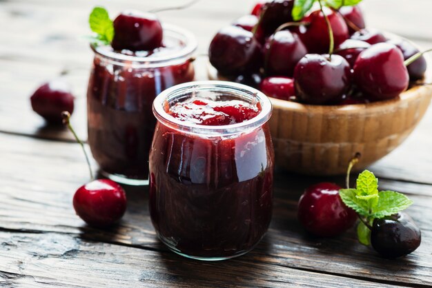 Homemade cherry jam