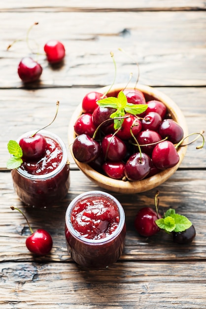 Homemade cherry jam