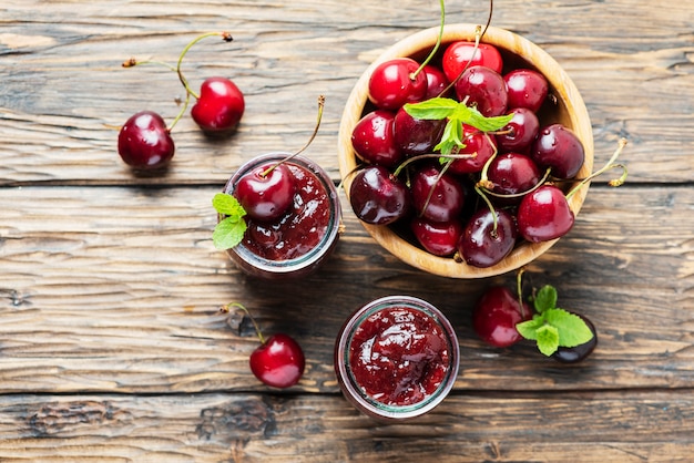 Homemade cherry jam