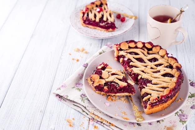 Homemade cherry pie