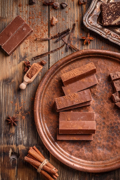 Homemade chocolate bars