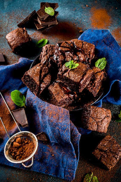 Homemade chocolate brownies