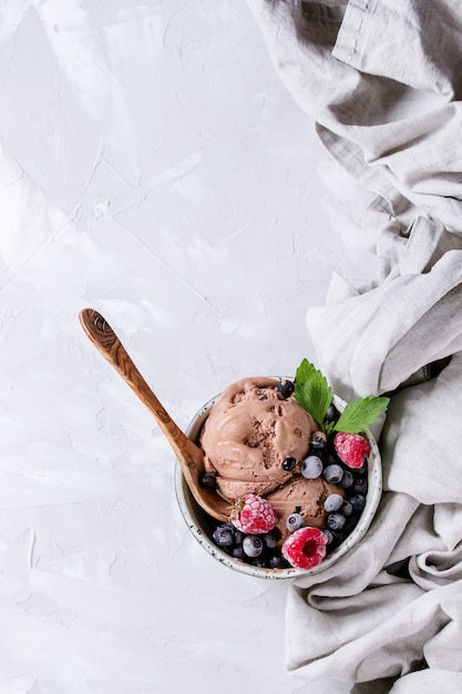 Homemade chocolate ice cream