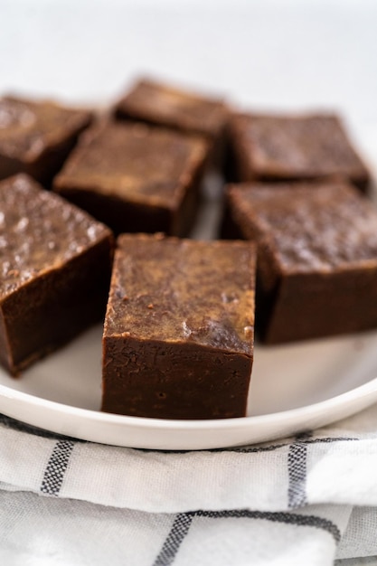 Homemade chocolate peanut butter fudge