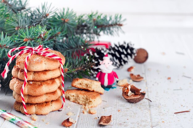 Homemade Christmas cookie with decoration