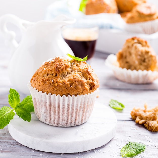 Homemade coconut cinnamon muffins