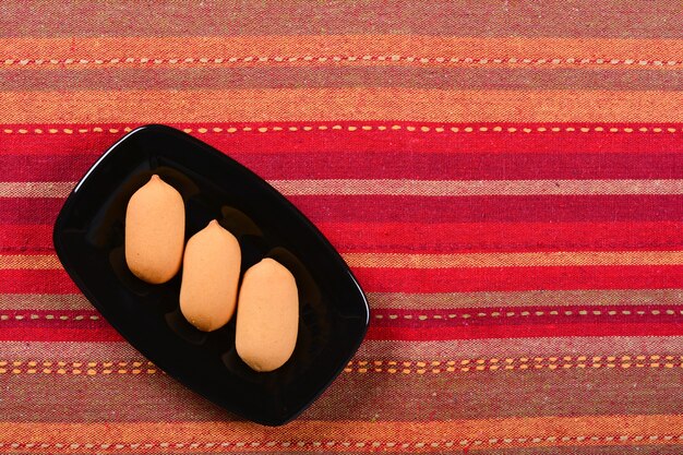 Homemade cookies on a ceramic plate