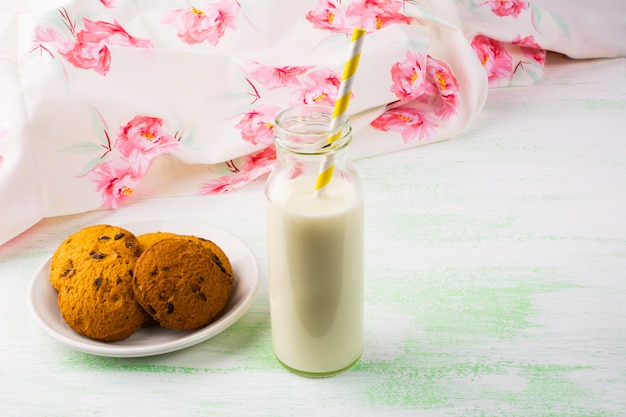 Homemade cookies and Milk