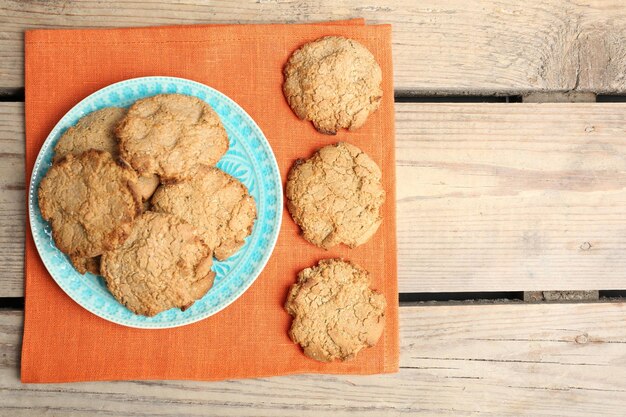 Homemade cookies on table close up