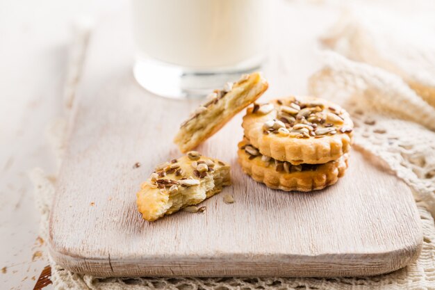 Homemade cookies on white board