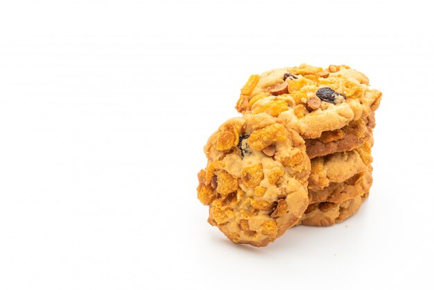 Homemade Cookies with cornflake raisin and almonds