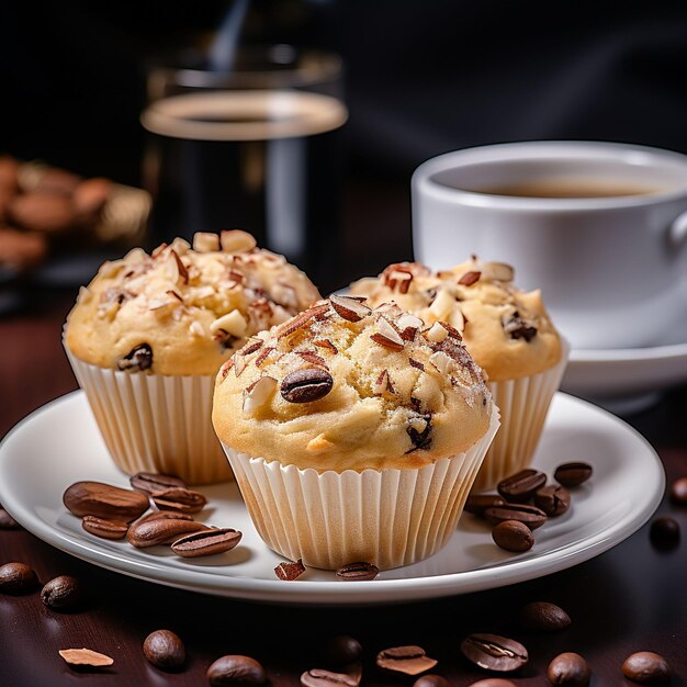 Photo homemade cookies with a cup of coffee