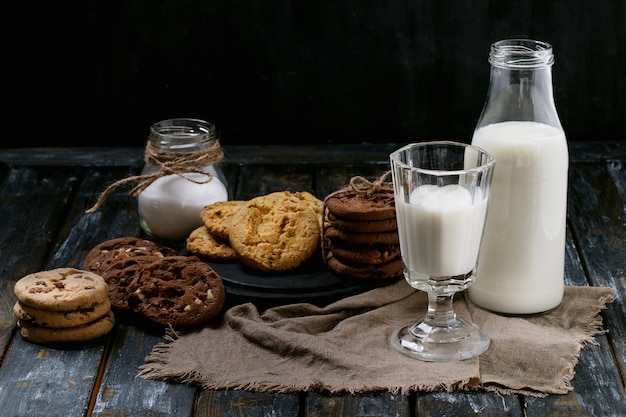 Homemade cookies with milk