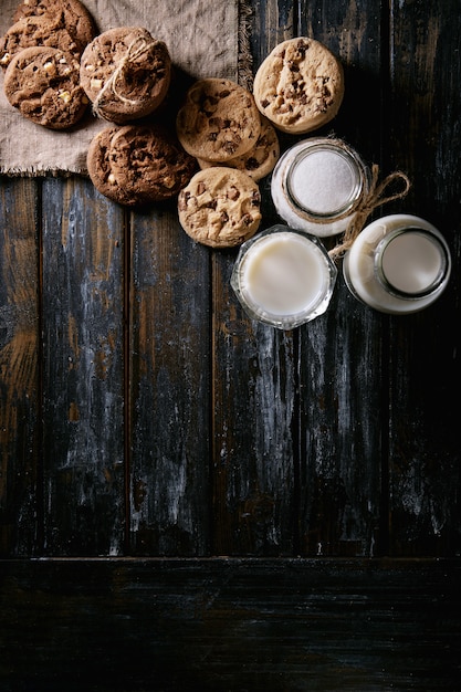 Homemade cookies with milk