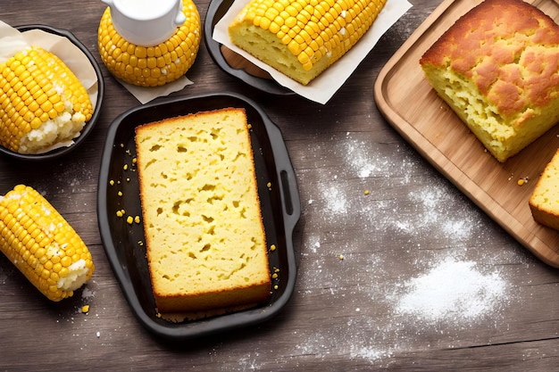 Homemade Corn Bread generative art by AI